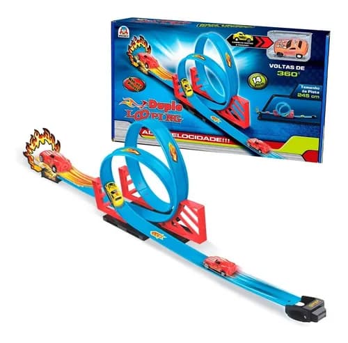 Pista Looping Max com 2 Carrinhos Fricção - Braskit