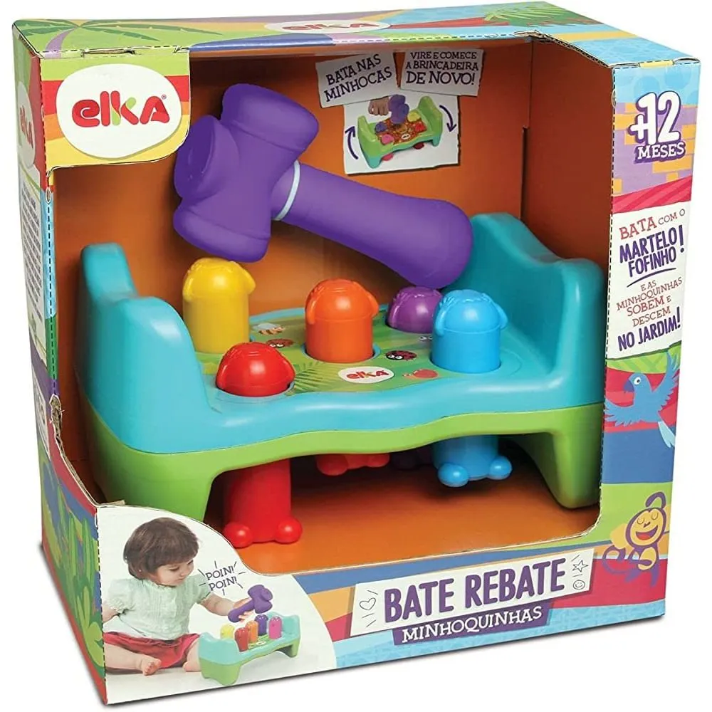 Brinquedo para bebê Bate Rebate Minhoquinhas - Elka