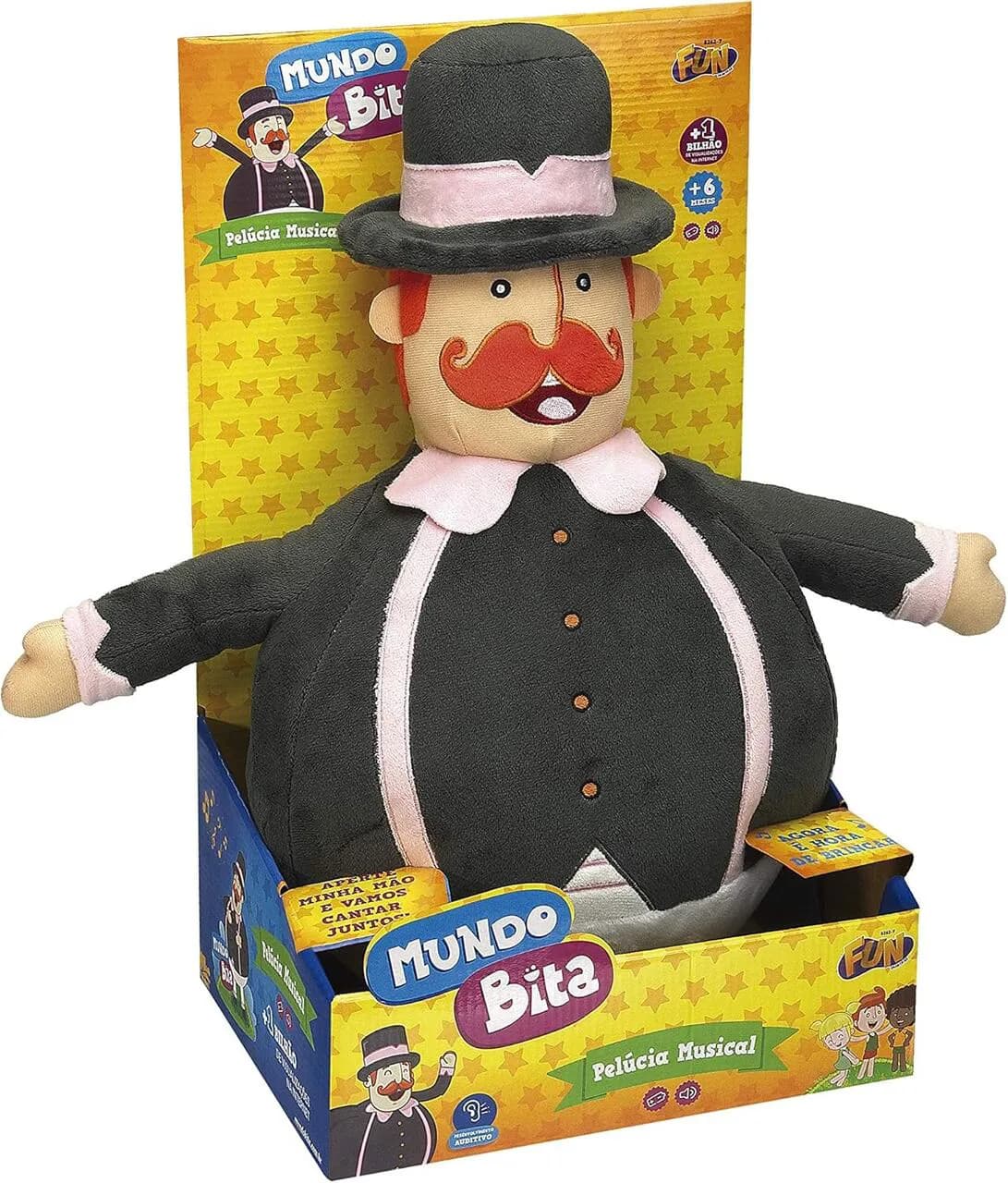 Pelúcia Grande Mundo Bita Bita com Sons 50 cm Fun Divirta-se F0016-2