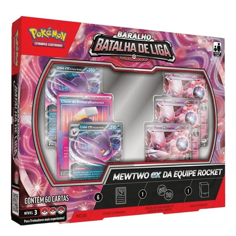 Jogo de Cartas Pokémon Deck Batalha Mewtwo EX - Copag