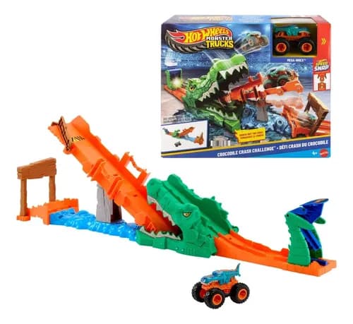 Hot Wheels Monster Trucks Desafio do Crocodilo com Mega-Wrex Playset Mattel