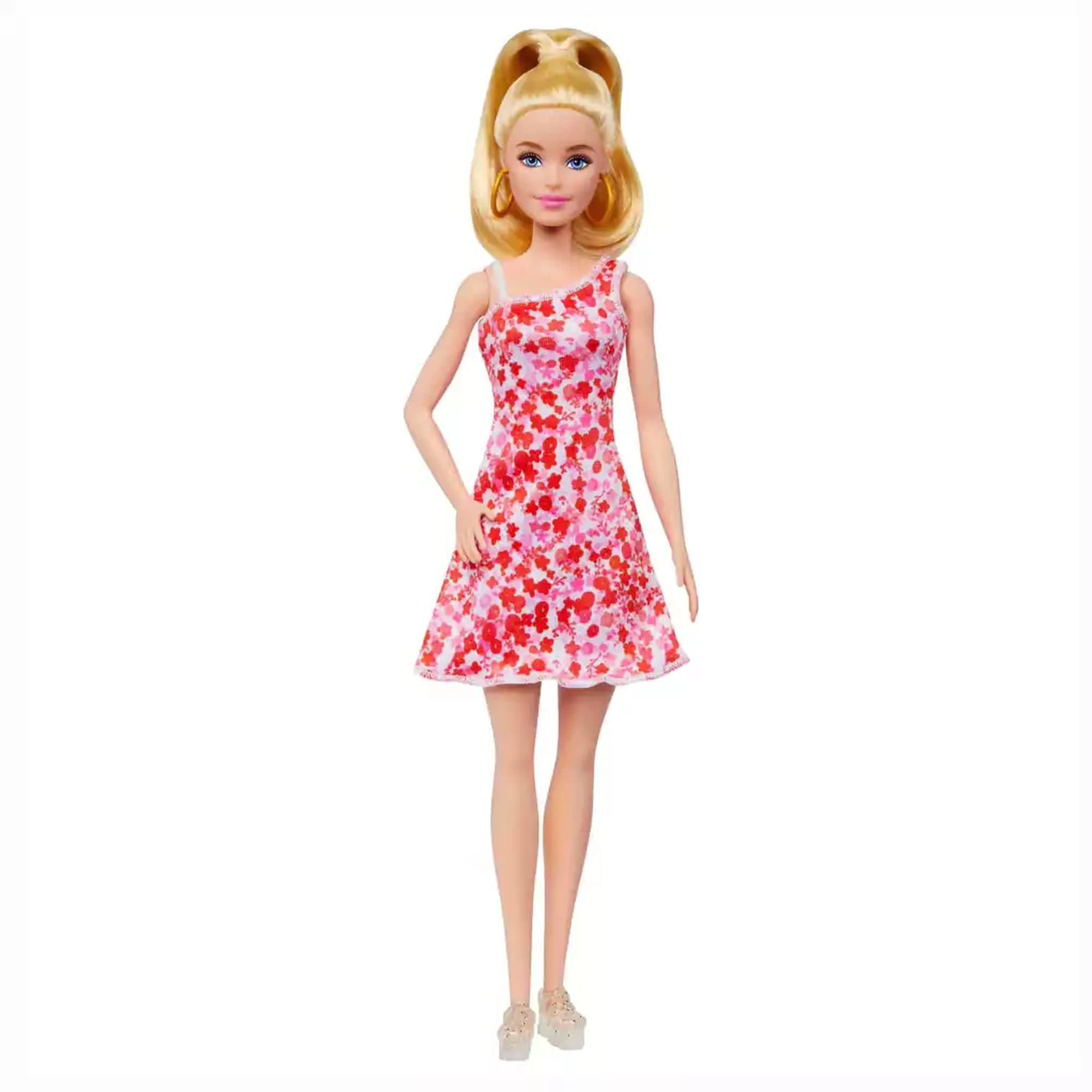 Boneca Barbie Style Fashionista Loira Vestido Floral